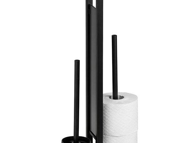 WENKO Stand WC-Garnitur Rivalta, mit integriertem Toilettenpapierhalter und WC-Bürstenhalter