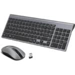 LeadsaiL Tastatur Maus Set Kabellos, 2,4 GHz USB-Empfänger Ultradünne Leise, Deutsch QWERTZ-Layout, 12 FN-Tasten Für Windows XP/7/8/10, PC, Laptop, Computer, Desktop