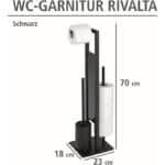 WENKO Stand WC-Garnitur Rivalta, mit integriertem Toilettenpapierhalter und WC-Bürstenhalter – Bild 4