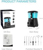 Munddusche Elektrische - TUREWELL Zahnzwischenraumreiniger mit 10 Druckstufen und 8 Düsen,IPX7 Wasserdicht Oral Irrigator, 600ML Wasser Flosser für Zuhause – Bild 9
