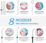 Munddusche Elektrische - TUREWELL Zahnzwischenraumreiniger mit 10 Druckstufen und 8 Düsen,IPX7 Wasserdicht Oral Irrigator, 600ML Wasser Flosser für Zuhause – Bild 3