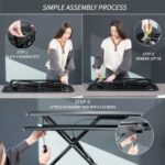 VIVO 32” Stehpult-Konverter mit höhenverstellbarem Aufsatz, Steh-Sitz-Arbeitsplatz für zwei Monitore und Laptop, mit breiter Tastaturablage – Bild 7