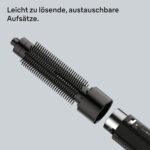 Braun Warmluftbürste AS1.5 – 300 W Föhnbürste mit 2 Aufsätzen & 3 Stufen, Schwarz (BRAS150E) – Bild 4