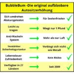 Mit BubbleBum passen problemlos drei Autositze auf den Rücksitz