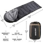 SOULOUT Schlafsack 3-4 Jahreszeiten - Wasserdichter Leichter