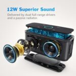 DOSS SoundBox: Leistungsstarker Bluetooth Lautsprecher mit Dualen Bass-Treibern und 20 Stunden Akkulaufzeit, Touch Control, IPX5 Wasserdicht für Handy, Zuhause, Garten und Reise – Bild 2