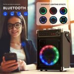 JYX Karaoke-Maschine - UHF-Mikrofone, Bluetooth-Lautsprecher, LED-Licht, TWS-Unterstützung, für Partys und alle Altersgruppen – Bild 7