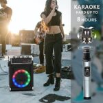 JYX Karaoke-Maschine - UHF-Mikrofone, Bluetooth-Lautsprecher, LED-Licht, TWS-Unterstützung, für Partys und alle Altersgruppen – Bild 5