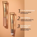 1. three dimensional 2. color holding 3. hydrating and lightweight
