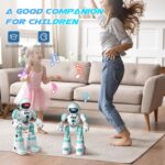 SIMREX RC Roboter Spielzeug für Kinder | Wiederaufladbar, LED-Augen, Musik & Gestensteuerung | Geschenk ab 3+ Jahren, Hellblau – Bild 5