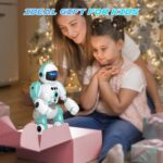 SIMREX RC Roboter Spielzeug für Kinder | Wiederaufladbar, LED-Augen, Musik & Gestensteuerung | Geschenk ab 3+ Jahren, Hellblau – Bild 6