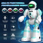 SIMREX RC Roboter Spielzeug für Kinder | Wiederaufladbar, LED-Augen, Musik & Gestensteuerung | Geschenk ab 3+ Jahren, Hellblau – Bild 7
