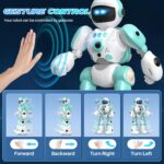 SIMREX RC Roboter Spielzeug für Kinder | Wiederaufladbar, LED-Augen, Musik & Gestensteuerung | Geschenk ab 3+ Jahren, Hellblau – Bild 8
