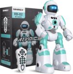 SIMREX RC Roboter Spielzeug für Kinder | Wiederaufladbar, LED-Augen, Musik & Gestensteuerung | Geschenk ab 3+ Jahren, Hellblau