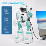 SIMREX RC Roboter Spielzeug für Kinder | Wiederaufladbar, LED-Augen, Musik & Gestensteuerung | Geschenk ab 3+ Jahren, Hellblau – Bild 3