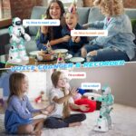 SIMREX RC Roboter Spielzeug für Kinder | Wiederaufladbar, LED-Augen, Musik & Gestensteuerung | Geschenk ab 3+ Jahren, Hellblau – Bild 2