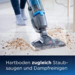 hartboden zugleich staub-saugen und damppfreinigen