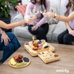Smirly Käsebrett & Messer: Holzplatte für Wein, Käse, Fleisch – Bild 5