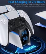 PS5 Controller Ladestation: 2 Std Schnelllade mit EU-Netzteil – Bild 4