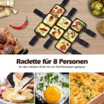 CUSIMAX Raclette Grill für 8 Personen - Stein- und Grillplatte - Stufenlos einstellbare Temperatur – Bild 4