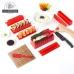 Aya Sushi Maker Kit: Rotes Komplettset mit Messer und Tutorials