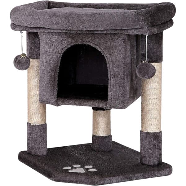 ionto Kratzbaum Kletterbaum Katzenkratzbaum Katzenbaum Höhe 60 cm, dunkelgrau