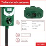 PATTLER® Solar Tierabwehr -  Bewegungssensor 10m, Flammenlicht, effektiv gegen Tiere – Bild 4