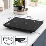 IsEasy Einzel-Induktionskochplatte - Tragbares 2100W Induktionskochfeld mit Touch-Steuerung und Timer – Bild 3
