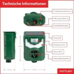 PATTLER® Solar Tierabwehr -  Bewegungssensor 10m, Flammenlicht, effektiv gegen Tiere – Bild 2
