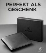 KORUTA® Herren Geldbörse mit RFID-Schutz | Echtleder, 13 Fächer