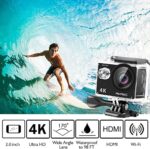 AKASO Action Cam,4K30FPS 20MP WiFi Unterwasserkamera 170°Ultra Weitwinkel Full HD Action Kamera mit 2 Zoll LCD Bildschirm 2.4G Fernbedienung und 2x1050mAh Akkus-EK7000