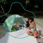 Badabulle Strandmuschel Safari mit UV-Schutz 50+, Strandzelt mit Pop-Up-System