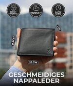 KORUTA® Herren Geldbörse mit RFID-Schutz | Echtleder, 13 Fächer