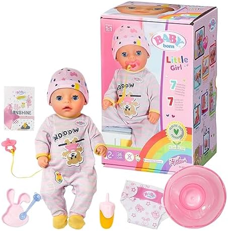 51Covl7xV3L._AC_.jpg BABY born Little Girl 36 cm - Puppe mit 7 Funktionen, batteriefrei! – Bild 1