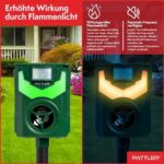 PATTLER® Solar Tierabwehr -  Bewegungssensor 10m, Flammenlicht, effektiv gegen Tiere – Bild 8