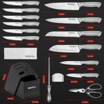 MOSFiATA Profi Küchenmesser Set mit Block, Fingerschutz, Edelstahl – Bild 2