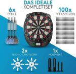 lektronische Dartscheibe - Dartboard mit 6 Darts [kabellos nutzbar] - Innovativer Dartautomat mit 65 Varianten - Dart für 1 bis 8 Spieler