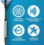 lektronische Dartscheibe - Dartboard mit 6 Darts [kabellos nutzbar] - Innovativer Dartautomat mit 65 Varianten - Dart für 1 bis 8 Spieler