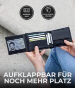 KORUTA® Herren Geldbörse mit RFID-Schutz | Echtleder, 13 Fächer