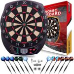 WIN.MAX Elektronisches Profi-Dartboard Set - 65 Varianten, 1-8 Spieler, 12 Darts + 12 Pro Flights & Zubehör
