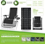 tillvex® Klappbarer Liegestuhl bis 200 kg | Verstellbare Outdoor-Liege mit Polster & Nackenkissen