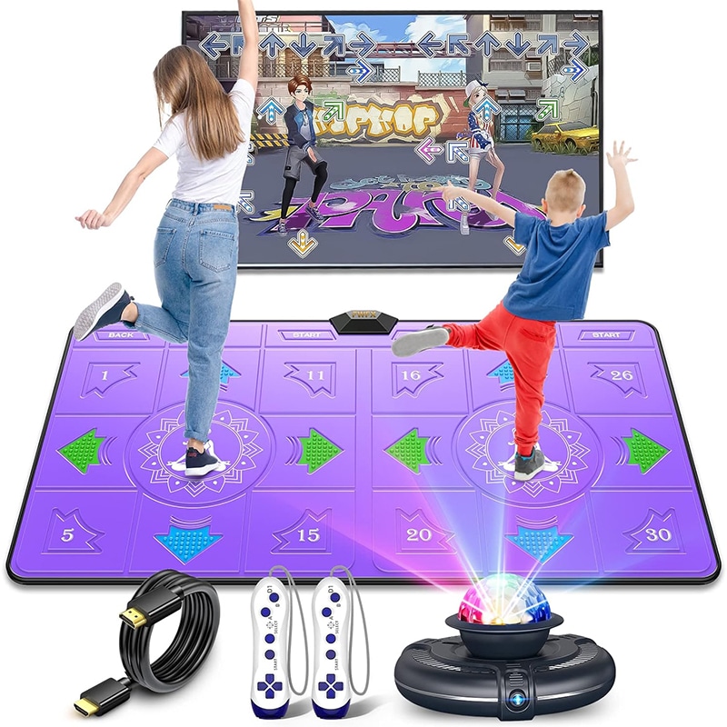 FWFX 1 FWFX Elektronische Tanzmatten – Kabellose Musik-Tanzpad-Spiel für Kinder und Erwachsene, Familientanzspiele Weihnachten Geburtstags