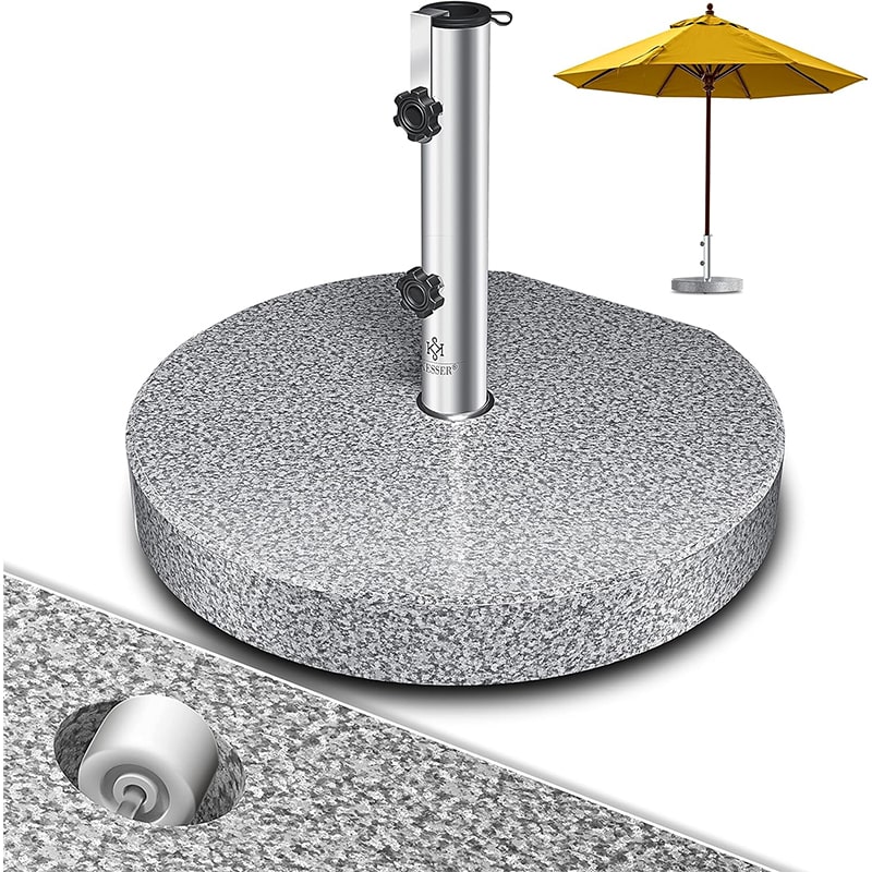 Sonnenschirmständer 4 KESSER® Granit Sonnenschirmständer round grau