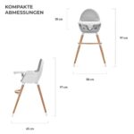 Kinderkraft Hochstuhl FINI 2 in 1 – Kinderhochstuhl Verstellbar, Sicher, mit Holzbeinen – Bild 8