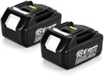 [2 Stück] Energup 18V 5000mAh Li-ion Ersatz Akku + DC18RD Dual Port Ladegerät für Makita 18V Akku BL1850B BL1830 BL1840 BL1850 BL1860 BL1815 BL1820
