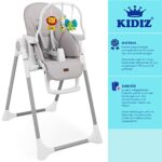 KIDIZ® 3in1 Kinderhochstuhl Höhenverstellbar, mit Spielbügel und Babyliege, ab 0 Monate bis 6 Jahre