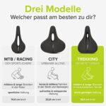 VELMIA Fahrradsattel – Maximaler Fahrkomfort mit 3-Zonen-Konzept und ShockAbsorb Federung!
