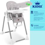 KIDIZ® 3in1 Kinderhochstuhl Höhenverstellbar, mit Spielbügel und Babyliege, ab 0 Monate bis 6 Jahre