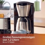 Philips Filterkaffeemaschine – 1.2-Liter-Thermoskanne, bis zu 15 Tassen, Edelstahl, (HD7546/20), 1000watts