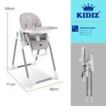KIDIZ® 3in1 Kinderhochstuhl Höhenverstellbar, mit Spielbügel und Babyliege, ab 0 Monate bis 6 Jahre